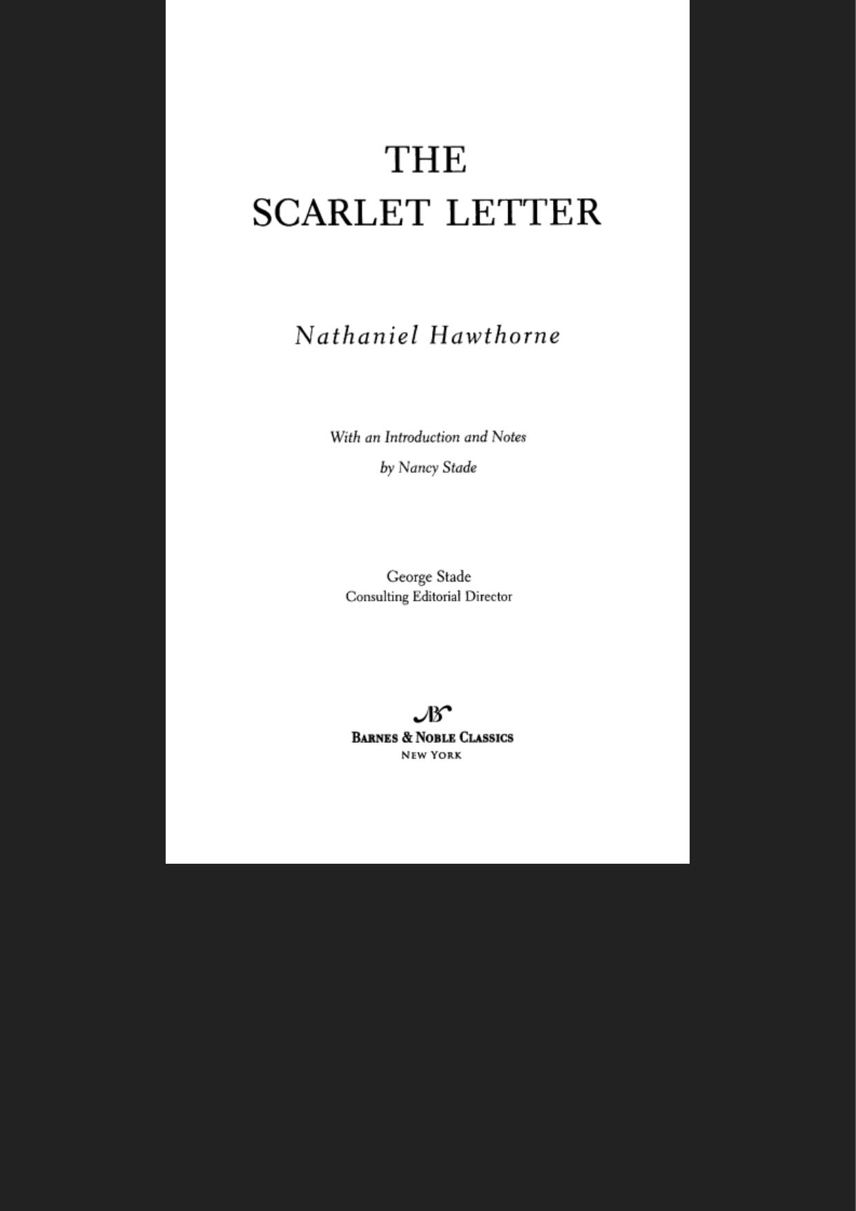 Scarlet Letter (Barnes & Noble Classics Series)