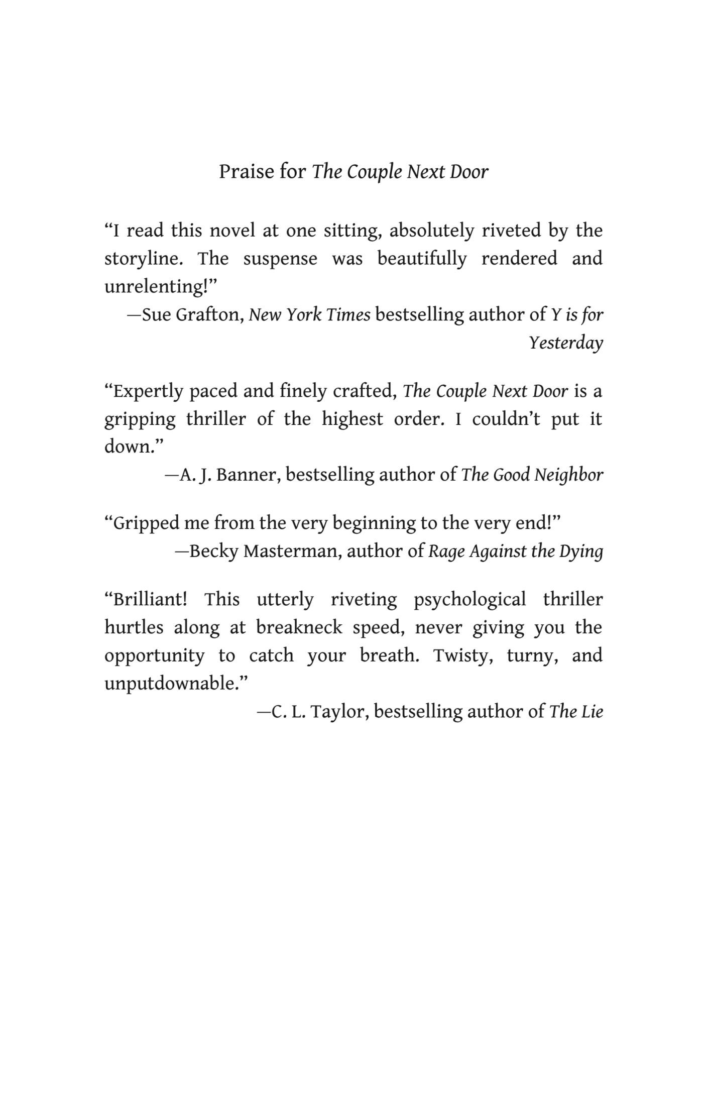The Couple Next Door: A Novel